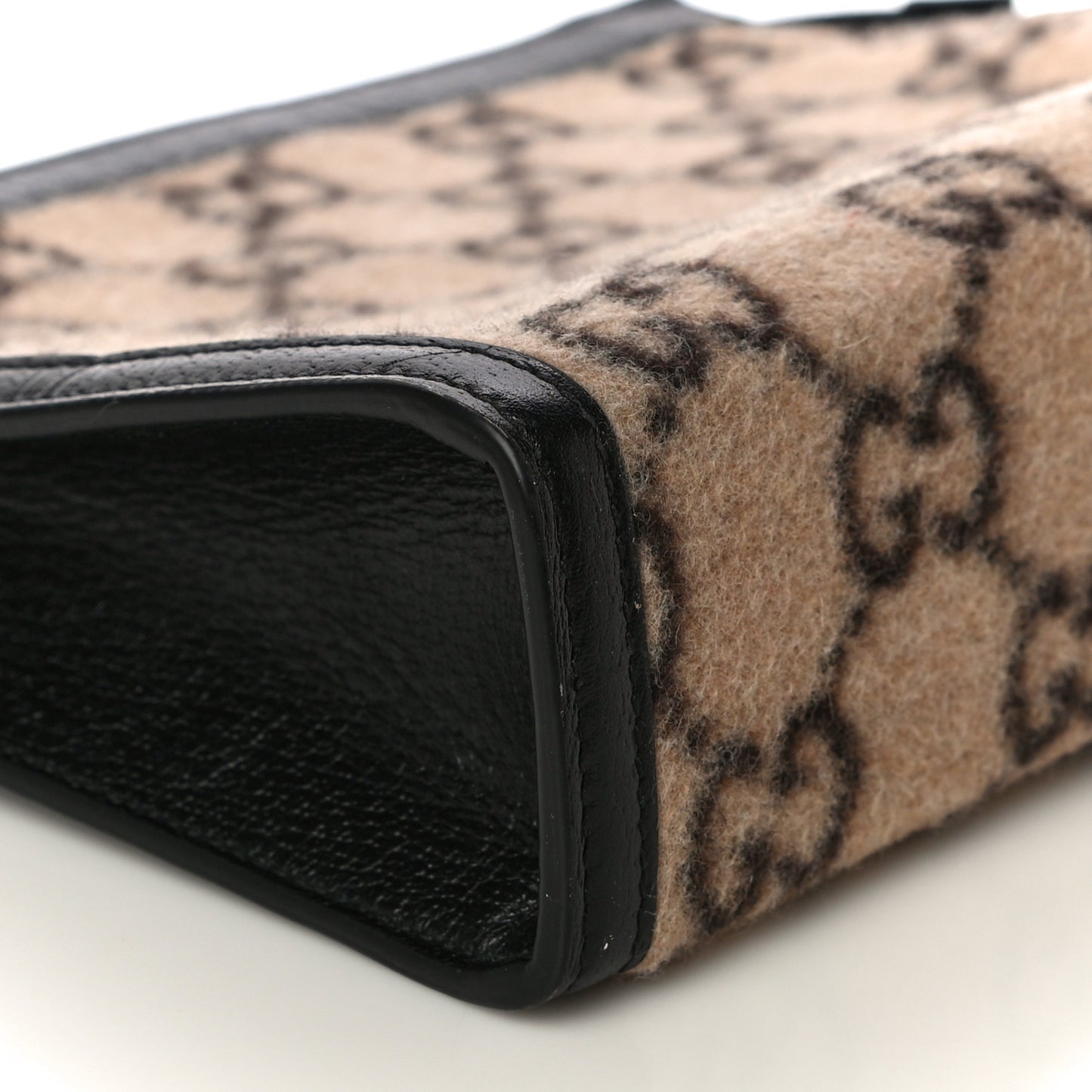Monogram Wool Pouch Brown