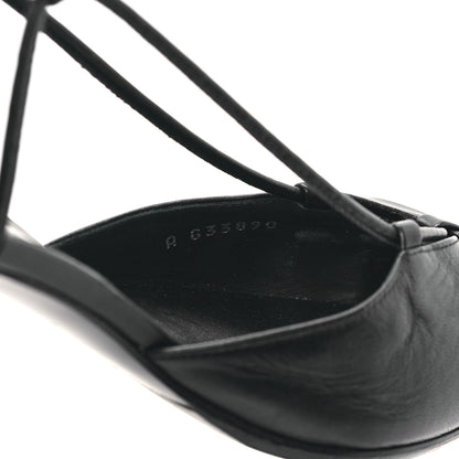 Chanel Lambskin Satin Slingback Cap Toe Bow Pumps 38.5 Black 9 of 9