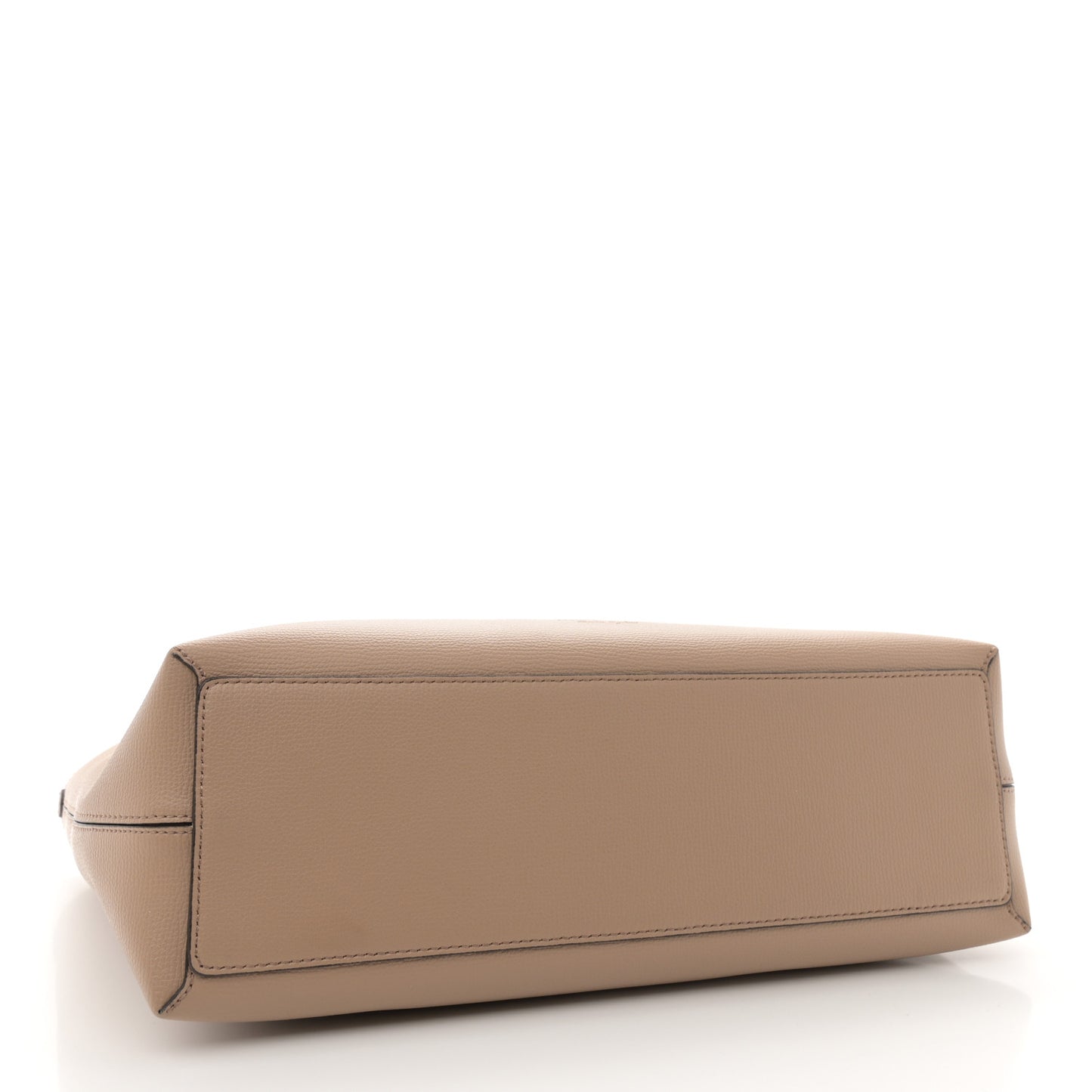 Grainy Calfskin Haymarket Check Medium Reversible Tote Camel