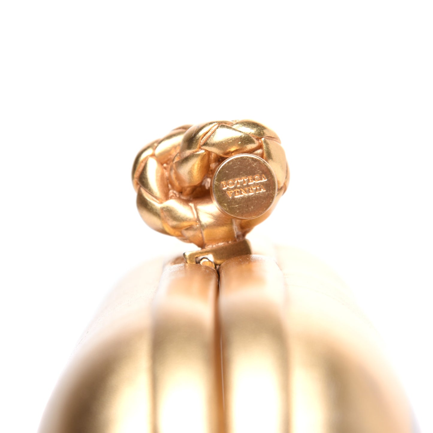 Gilded Waxed Leather Knot Clutch Gold White