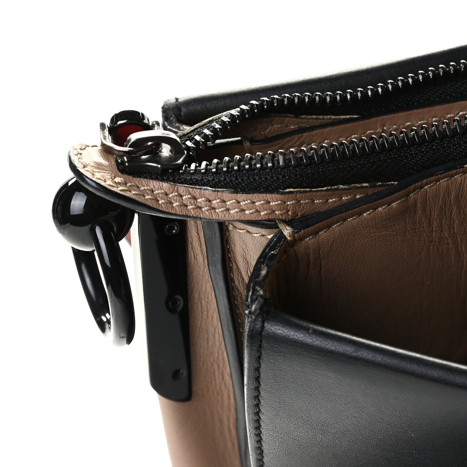Christian Louboutin Grained Calfskin Passage Messenger Black Beige 12 of 18