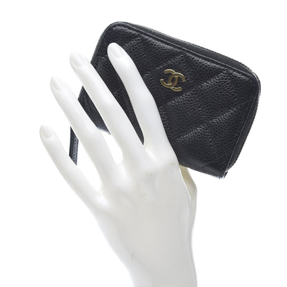 Chanel Caviar Quilted Zip Coin Purse Black 2 of 10