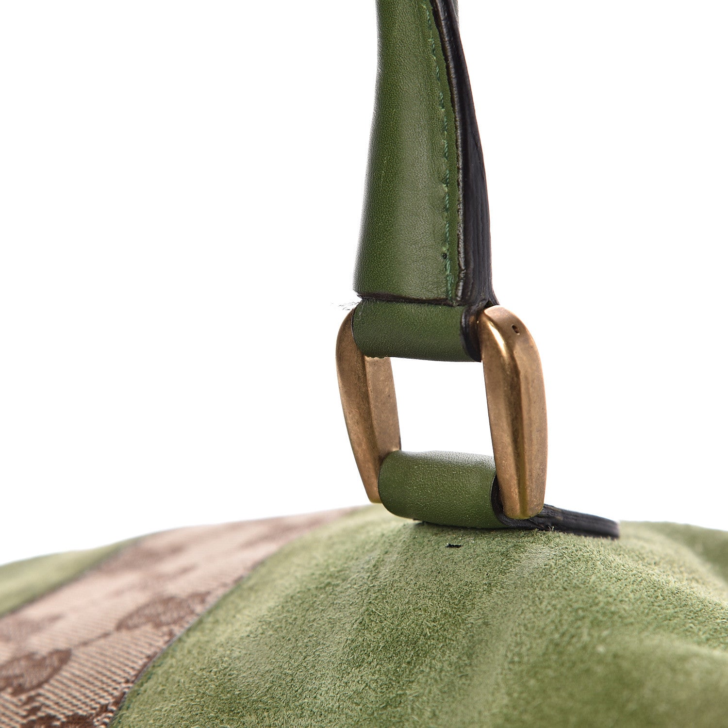 Gucci Suede Monogram Small Boston Green 16 of 19