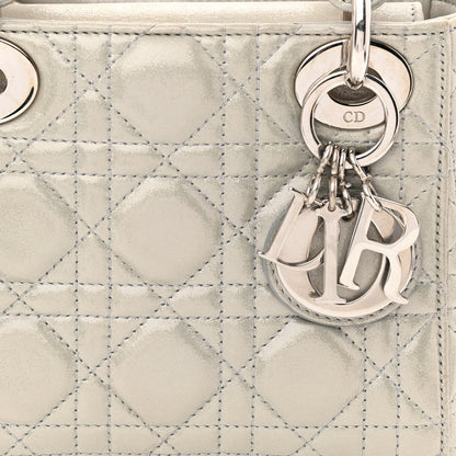 Christian Dior Metallic Nubuck Cannage Mini Lady Dior Silver 8 of 14