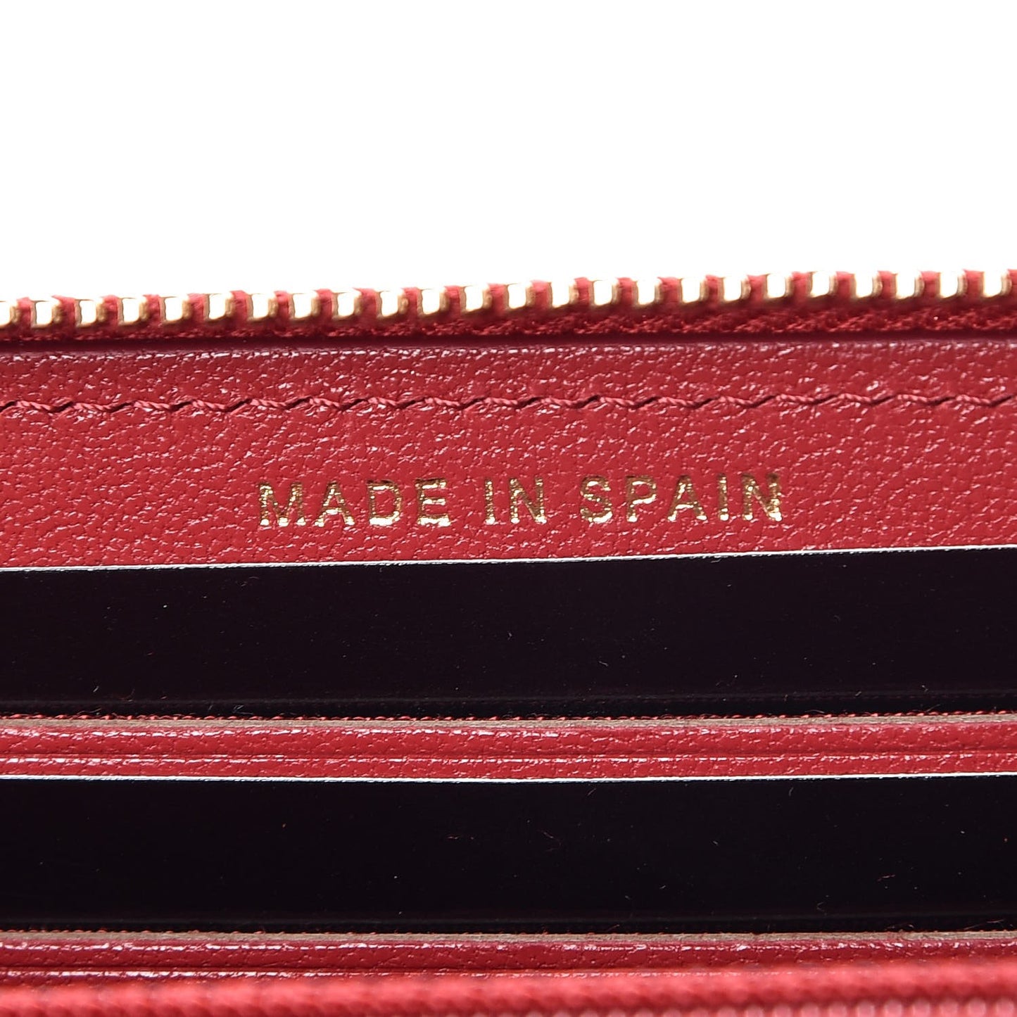 Sheepskin Quilted Mademoiselle Vintage Zip Around Wallet Red