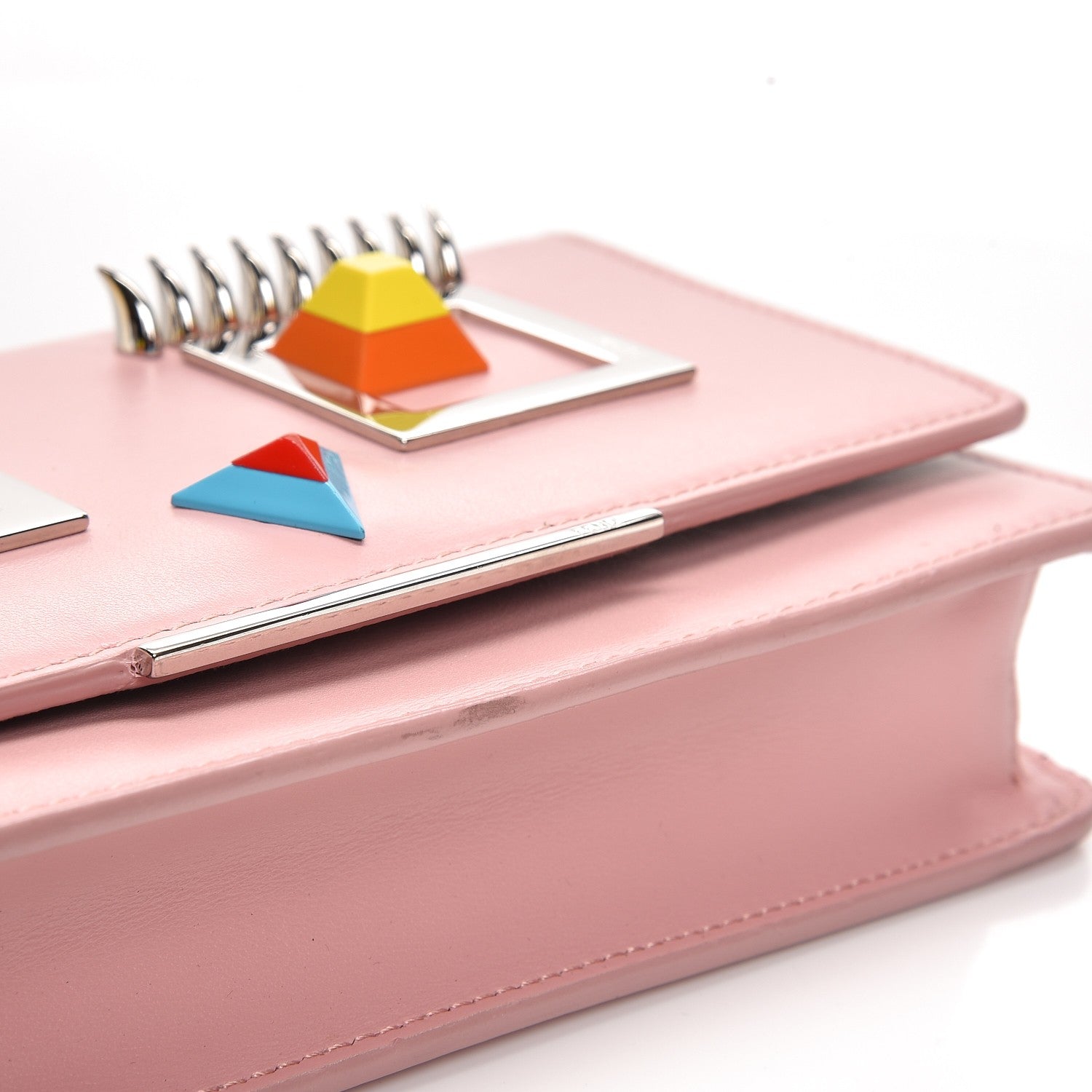 Fendi Vitello Century Hypnoteyes Tube Wallet On Chain Bubblegum 8 of 11