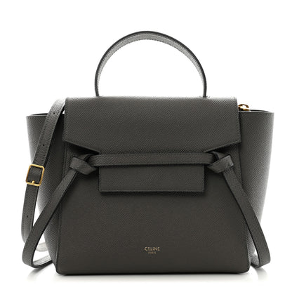 Celine Grained Calfskin Nano Belt Bag Grey 1 of 12