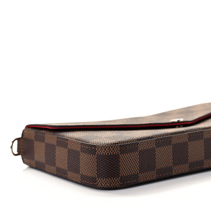 Louis Vuitton Damier Ebene Pochette Felicie Chain Wallet 7 of 9