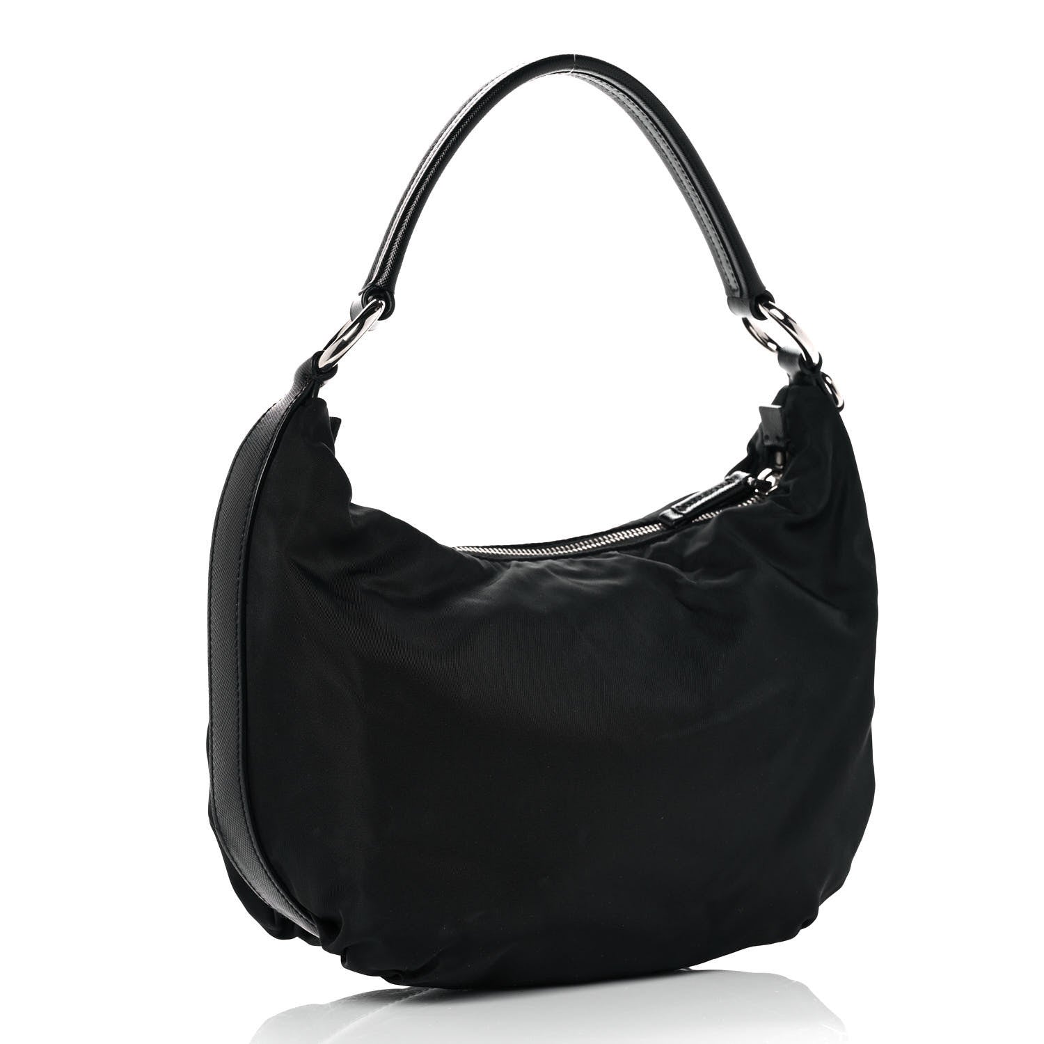 Prada Tessuto Nylon Saffiano Hobo Black 2 of 7
