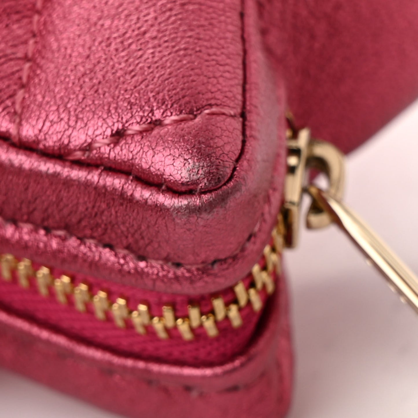 Mirror Calfskin Metallic Lambskin Quilted Hollywood Boulevard Mini Flap With Star Coin Purse Pink