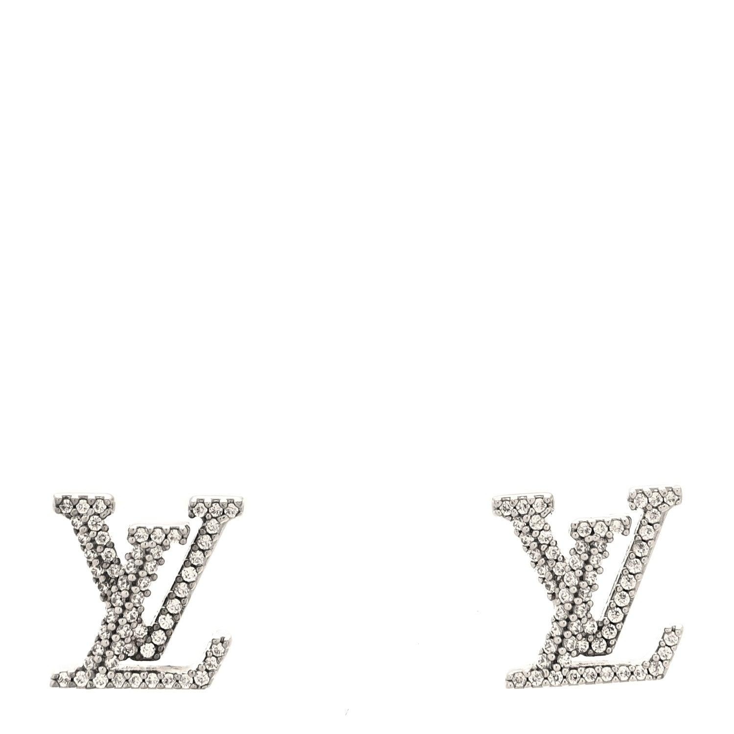 Louis Vuitton Crystal LV Iconic Earrings Silver 1 of 6