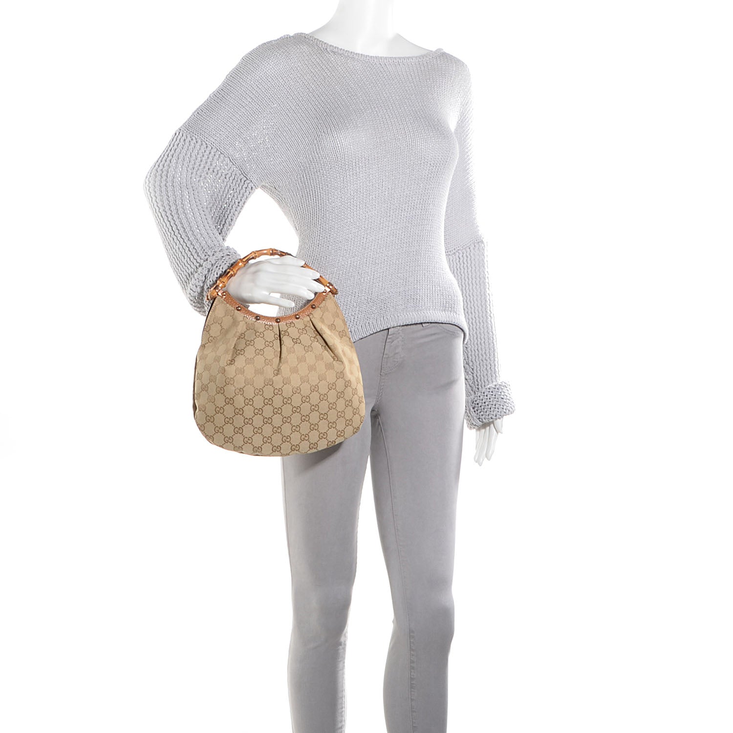 Gucci Monogram GG Bamboo Handle 2 of 7