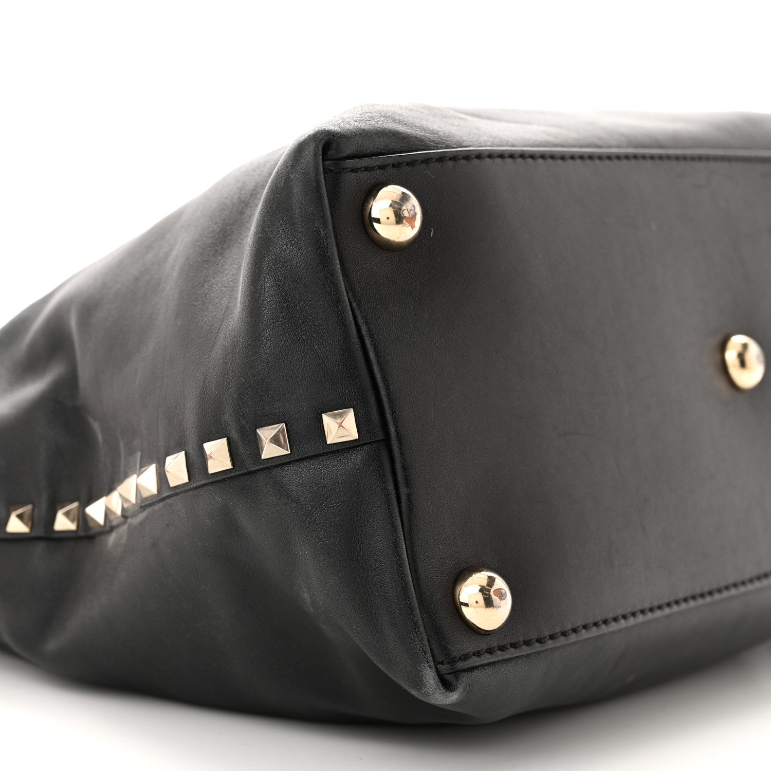 Valentino Garavani Vitello Rockstud Dome Satchel Black 8 of 21