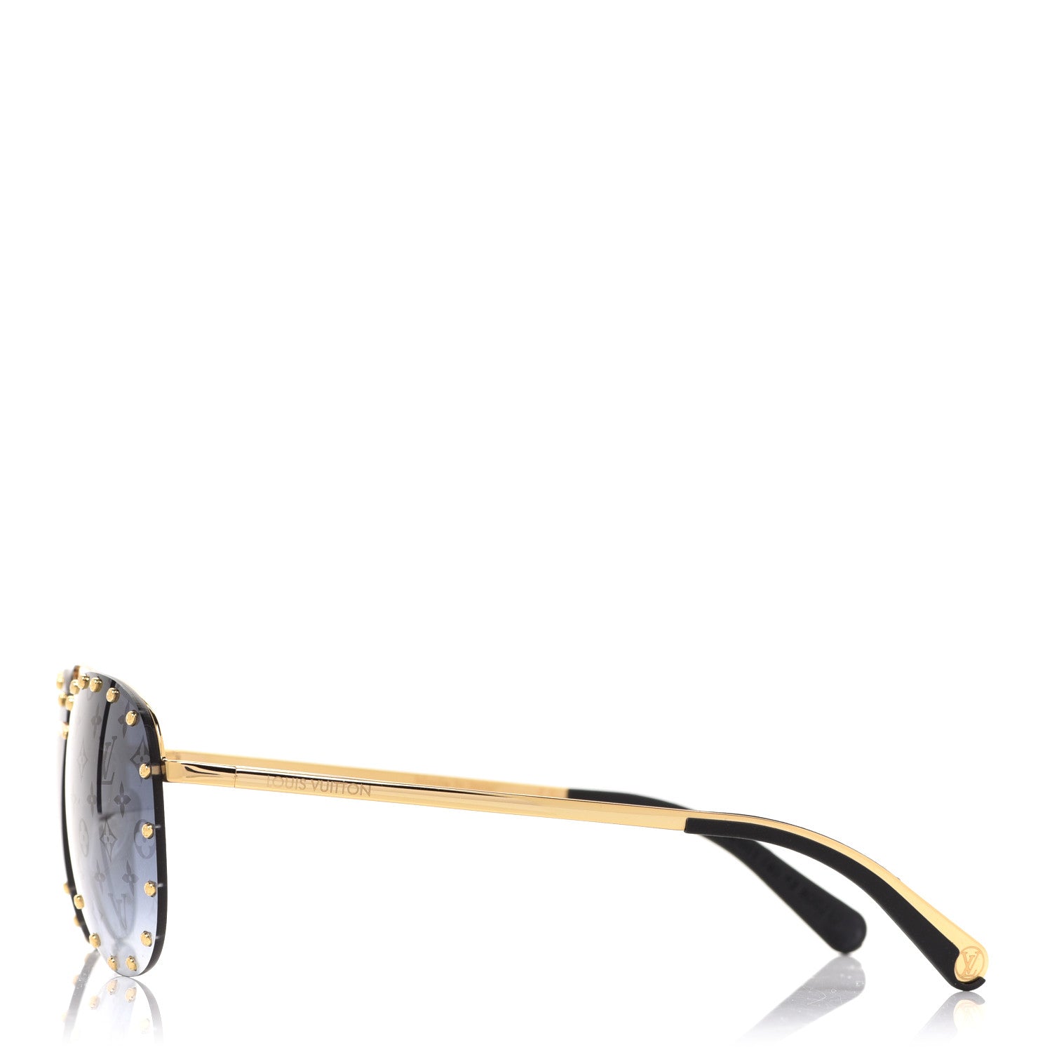 Louis Vuitton Monogram The Party Aviator Sunglasses Z1365U Gold 3 of 9
