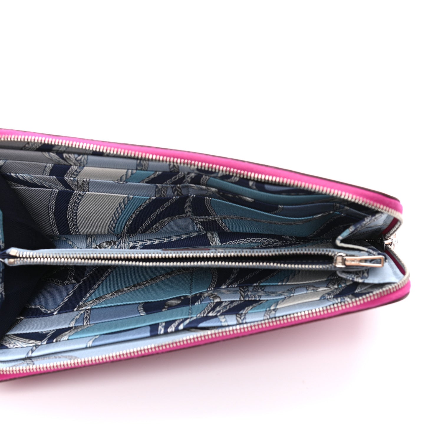 Hermes Epsom Silk'In Wallet Rose Pourpre Bleu Lin 5 of 7