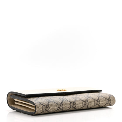 Gucci Dollar Calfskin GG Supreme Monogram GG Marmont Continental Wallet Mystic White Beige Ebony 4 of 9