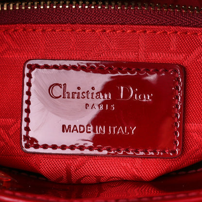 Christian Dior Patent Cannage Mini Lady Dior Red 6 of 10