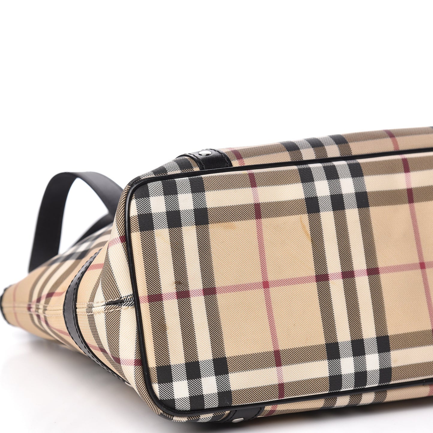 Vintage Check Studded Tote Black
