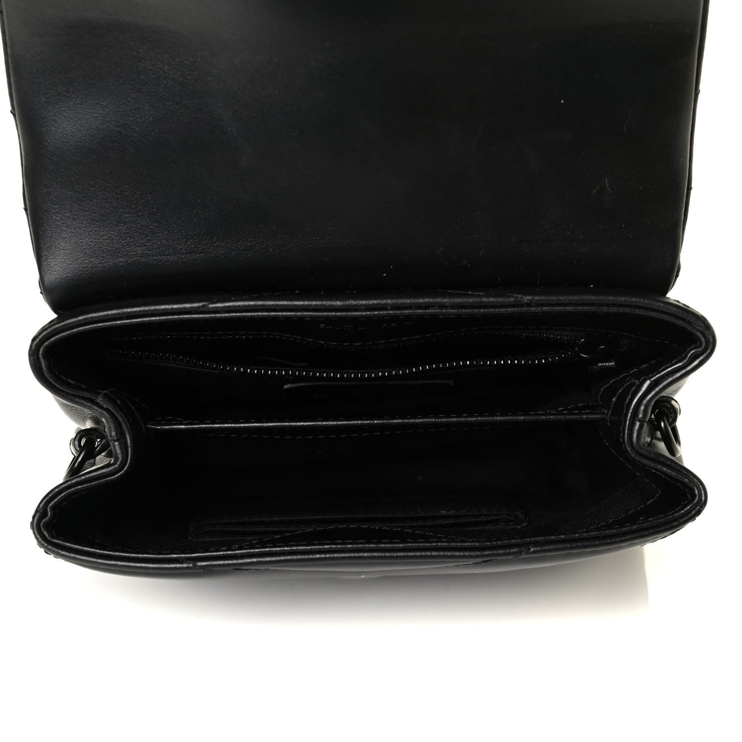Saint Laurent Calfskin Y Quilted Monogram Toy Loulou Crossbody Bag Black 4 of 7