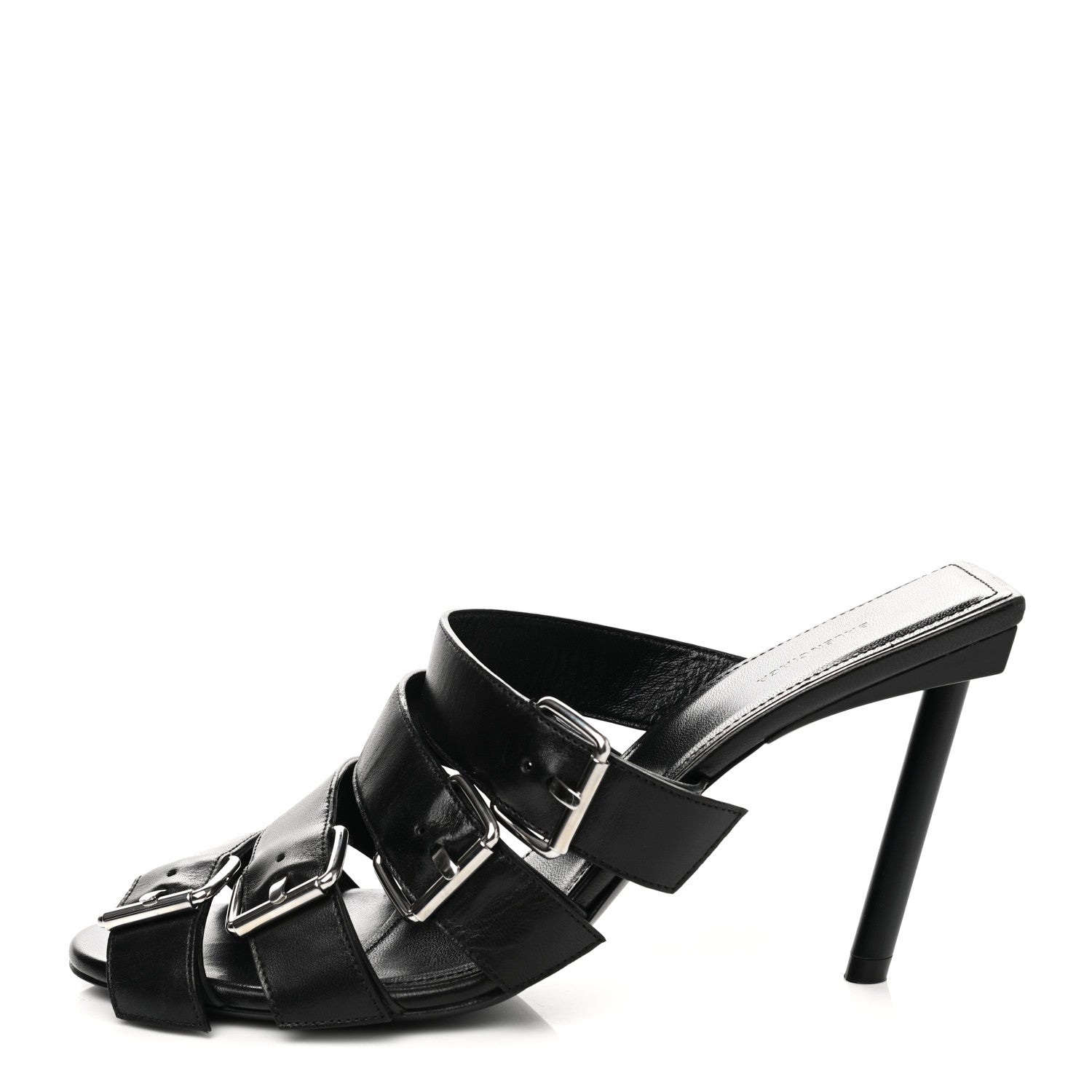Balenciaga Shiny Sheepskin Bluckle K 80mm Sandals 38 Black 1 of 9