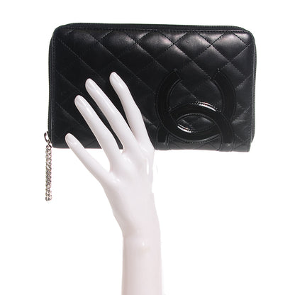 Chanel Calfskin Quilted Cambon Zip Around Organizer Wallet Black 2 of 9