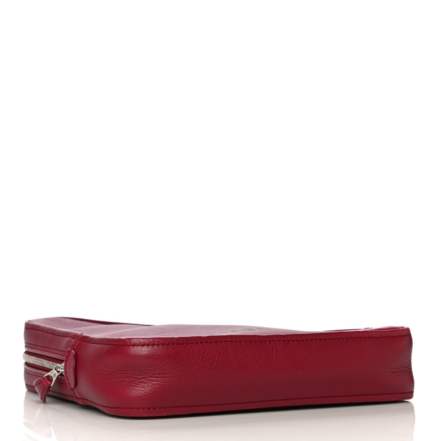 Shiny Day Calfskin M Triangle Pouch Rouge Grenat