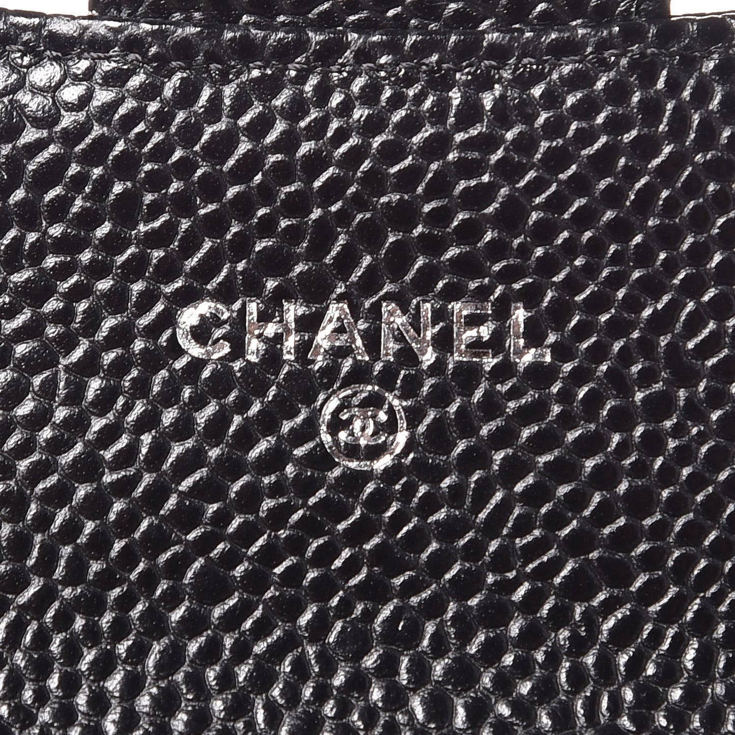 Caviar Quilted Flap Card Holder Black