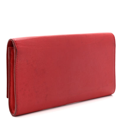 Saint Laurent Textured Calfskin Monogram Small Belle De Jour Clutch Red 3 of 6