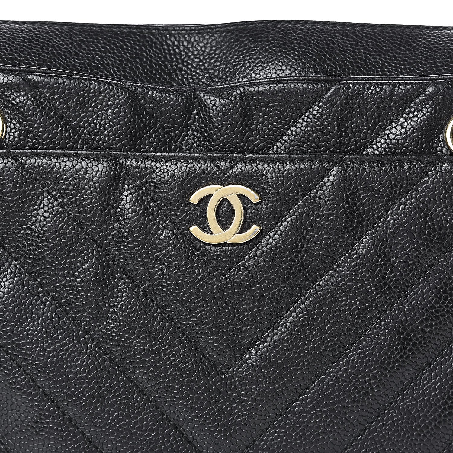 Chanel Caviar Chevron Quilted Camera Case Black 14 of 14