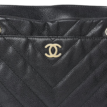 Chanel Caviar Chevron Quilted Camera Case Black 14 of 14