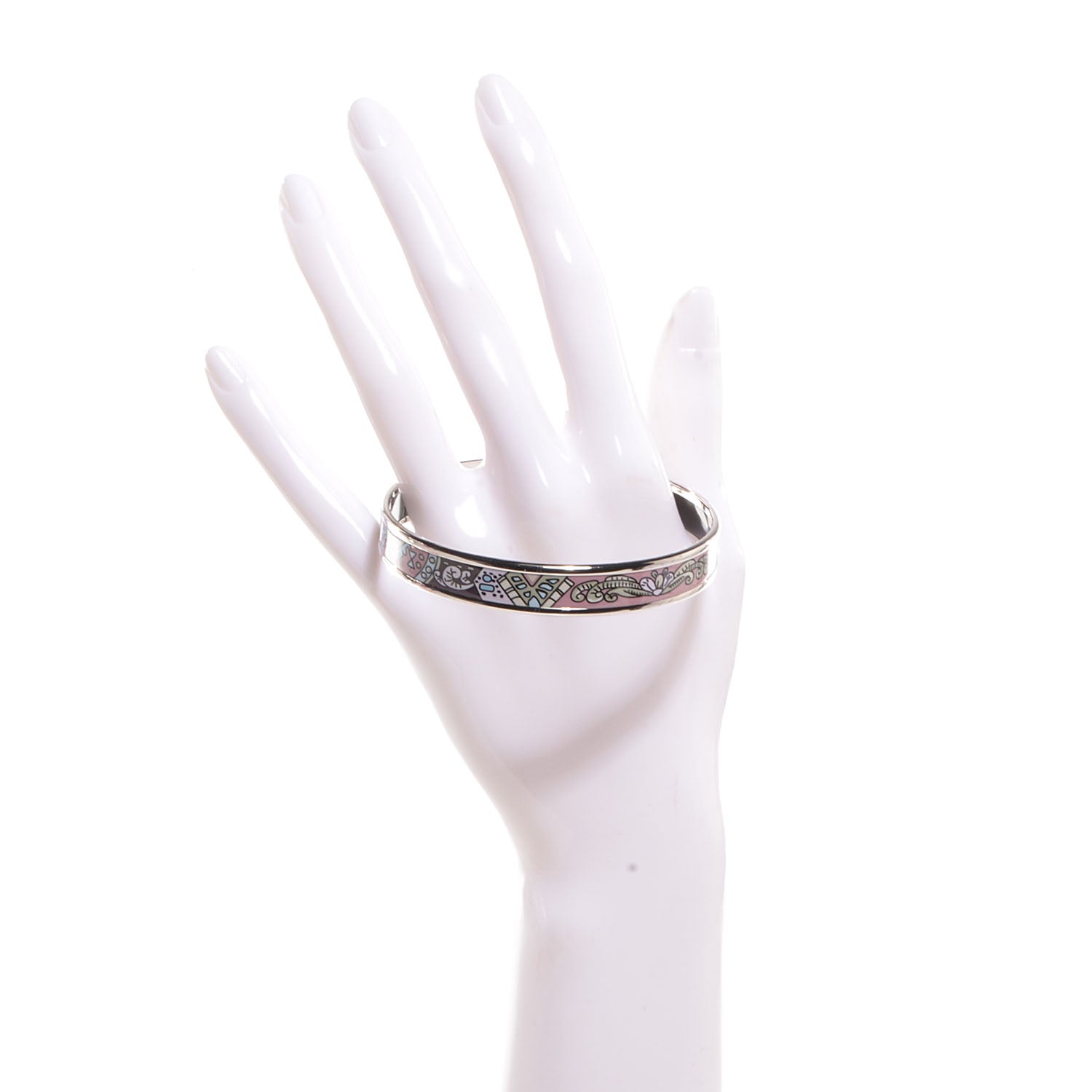 Hermes Enamel Narrow Printed Bracelet 65 Pink 2 of 6