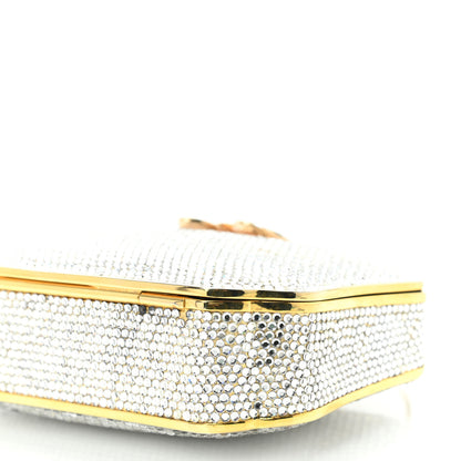 Judith Leiber Swarovski Crystal Butterfly Minaudiere Clutch Silver Gold 9 of 12