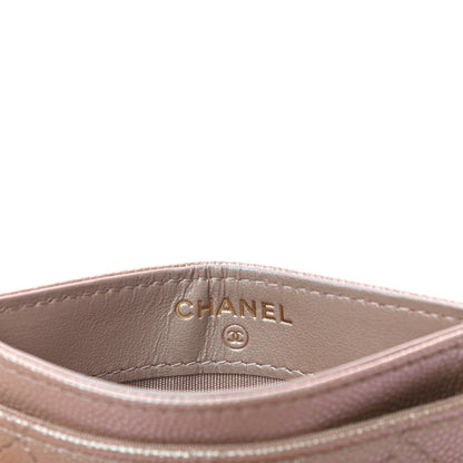 Chanel Iridescent Caviar Quilted Card Holder Beige 6 of 8