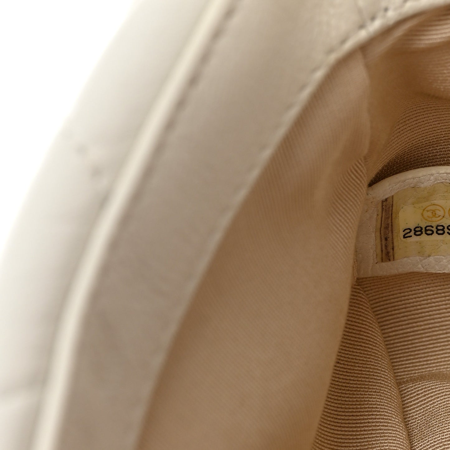 Goatskin Quilted Chanel 19 Waist Bag White
