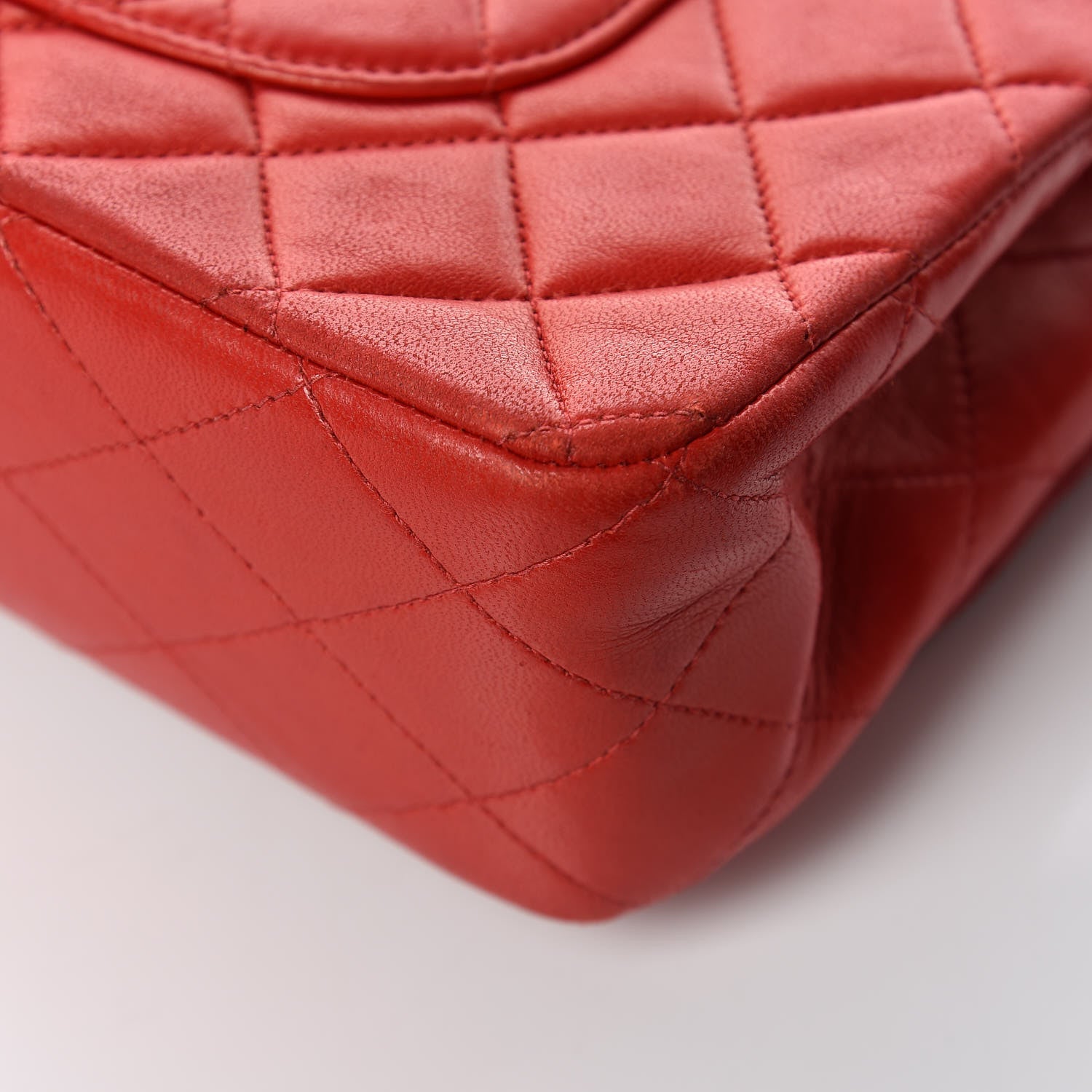 Chanel Lambskin Quilted Medium Double Flap Red 23 of 28