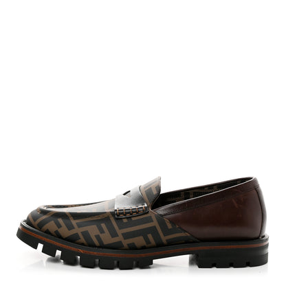 Fendi Calfskin FF Mens Lug Sole Loafers 7 Maya Black Moro 1 of 11
