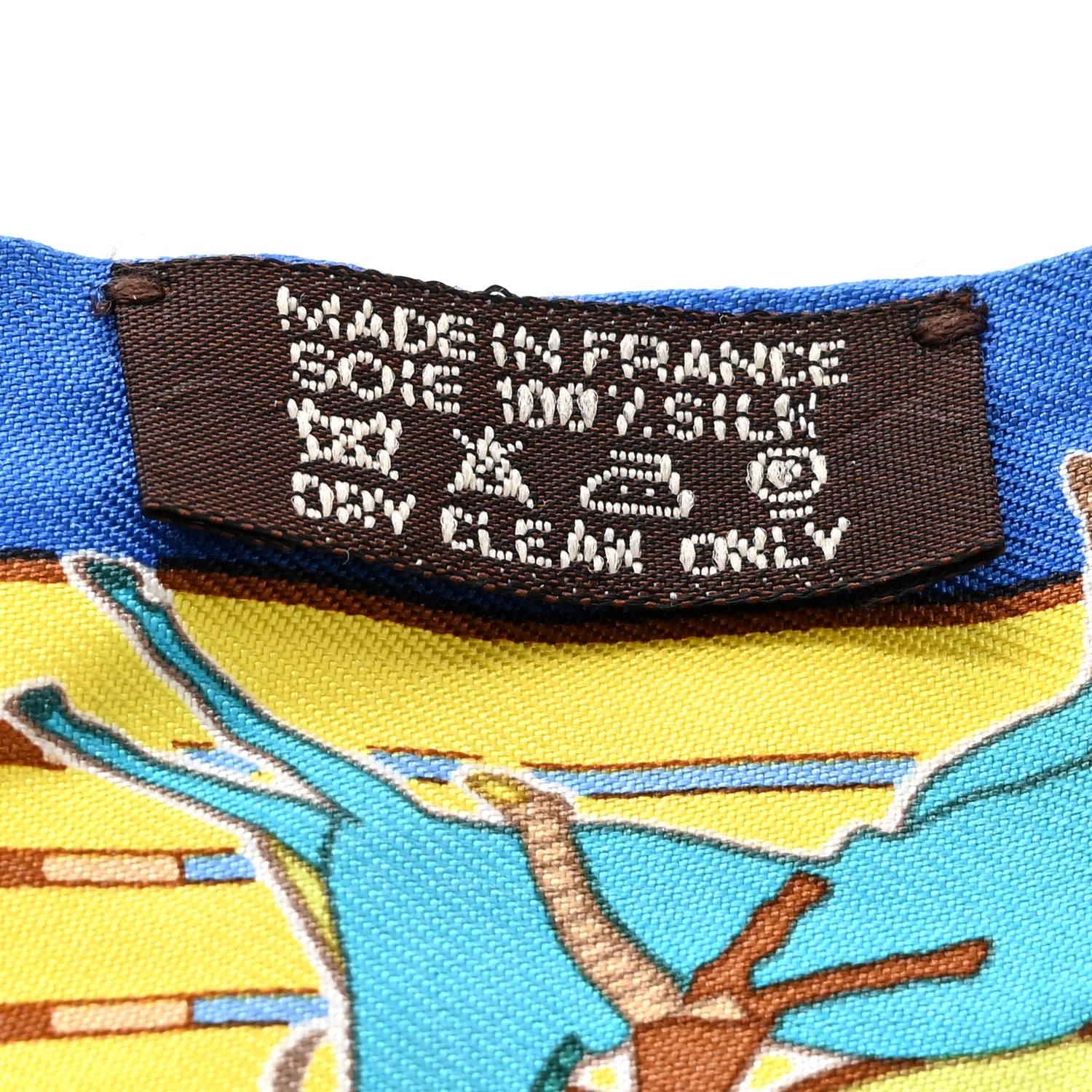 Hermes Silk Pani La Shar Pawnee Twilly Bleu Roy Jaune Marine 3 of 6