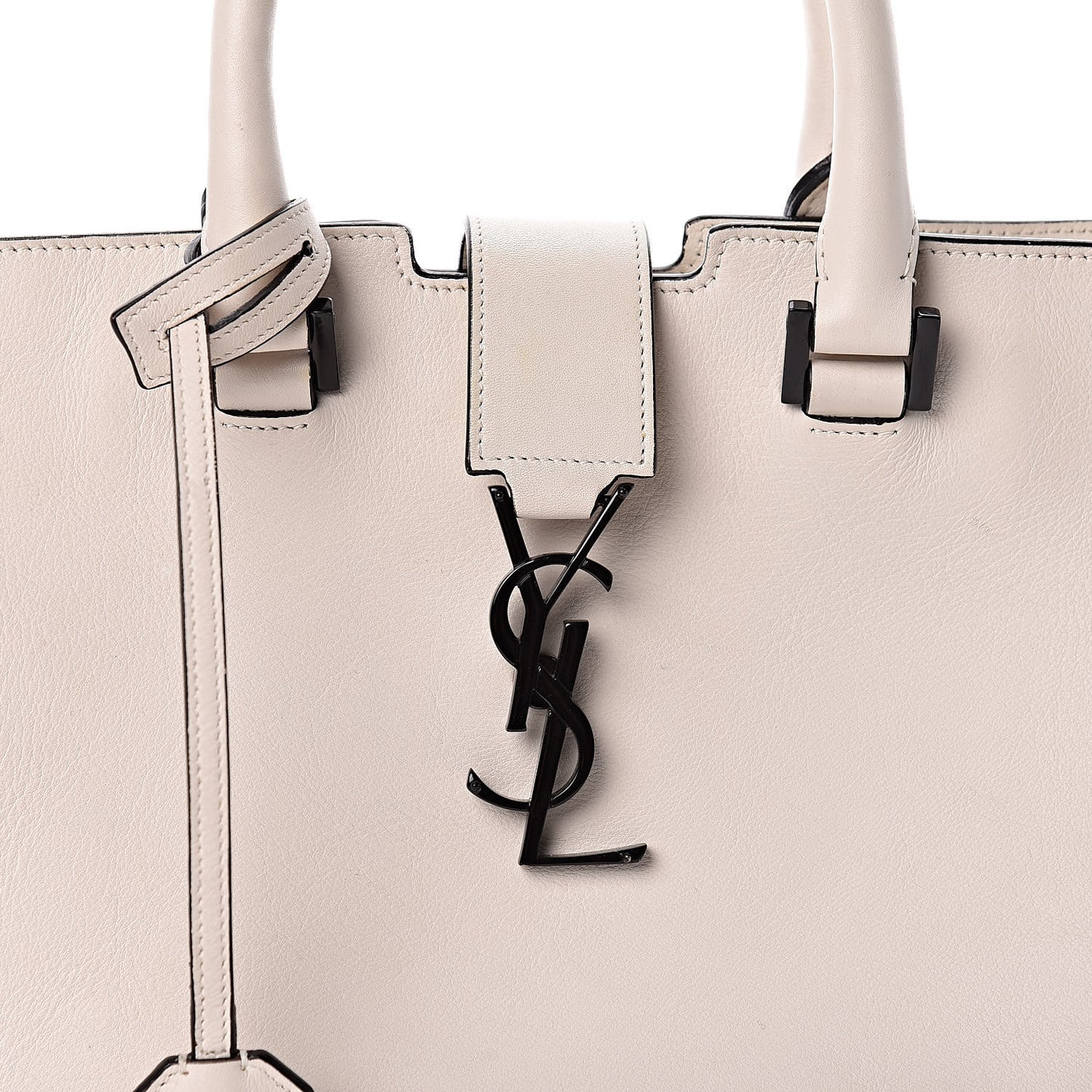 Calfskin Small Monogram Cabas Dove White