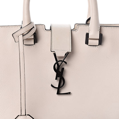 Saint Laurent Calfskin Small Monogram Cabas Dove White 10 of 10