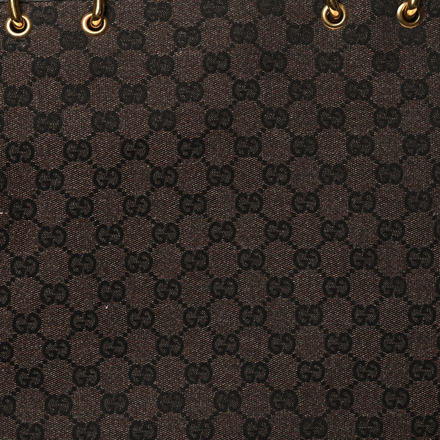 Monogram Denim Large Tote Brown