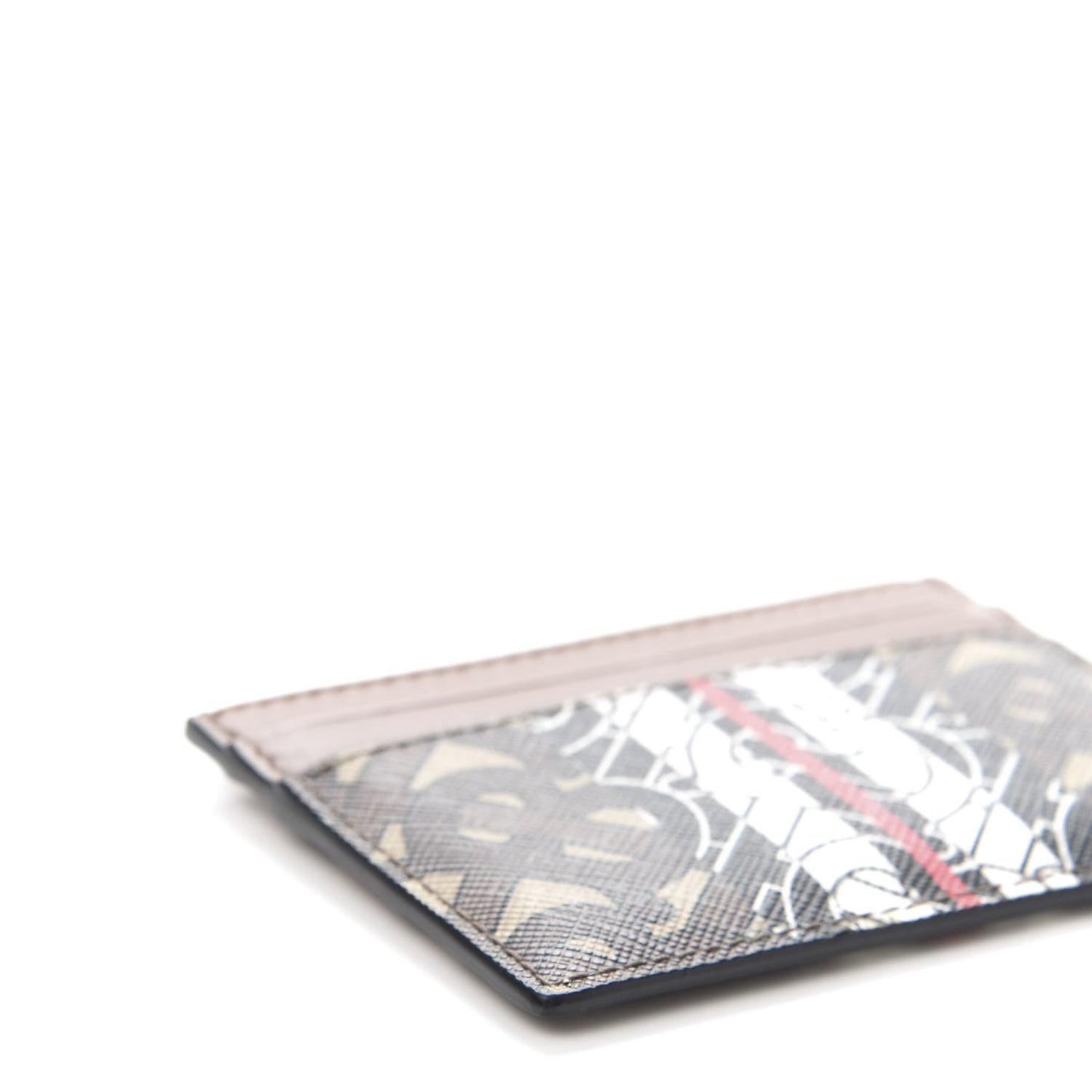 E-Canvas Monogram Stripe Card Case Bridle Brown
