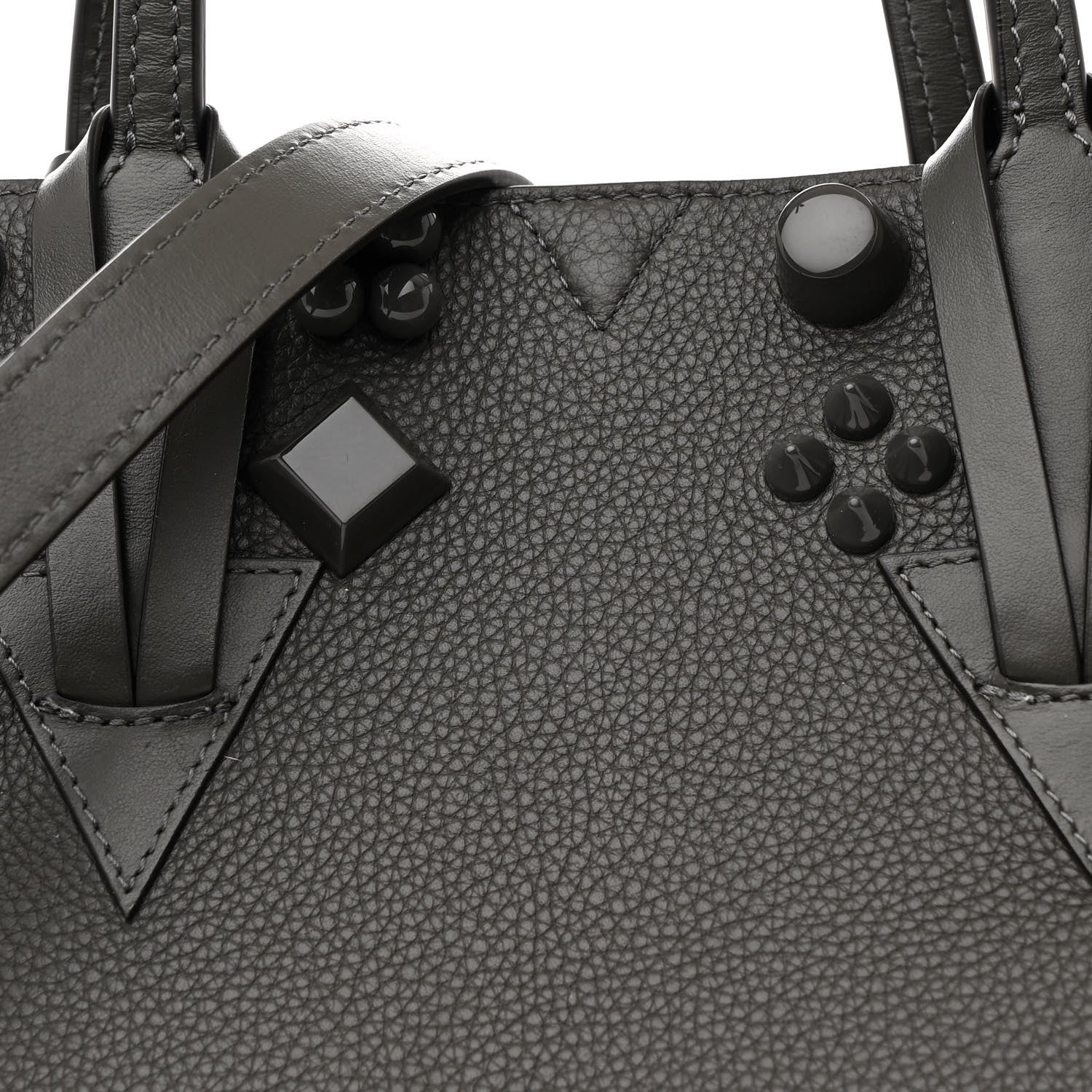 Christian Louboutin Calfskin Empire Spike Studded Small Cabachic Tote Rocket 7 of 10