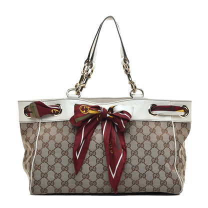 Gucci Monogram Medium Positano Tote Off White 1 of 10