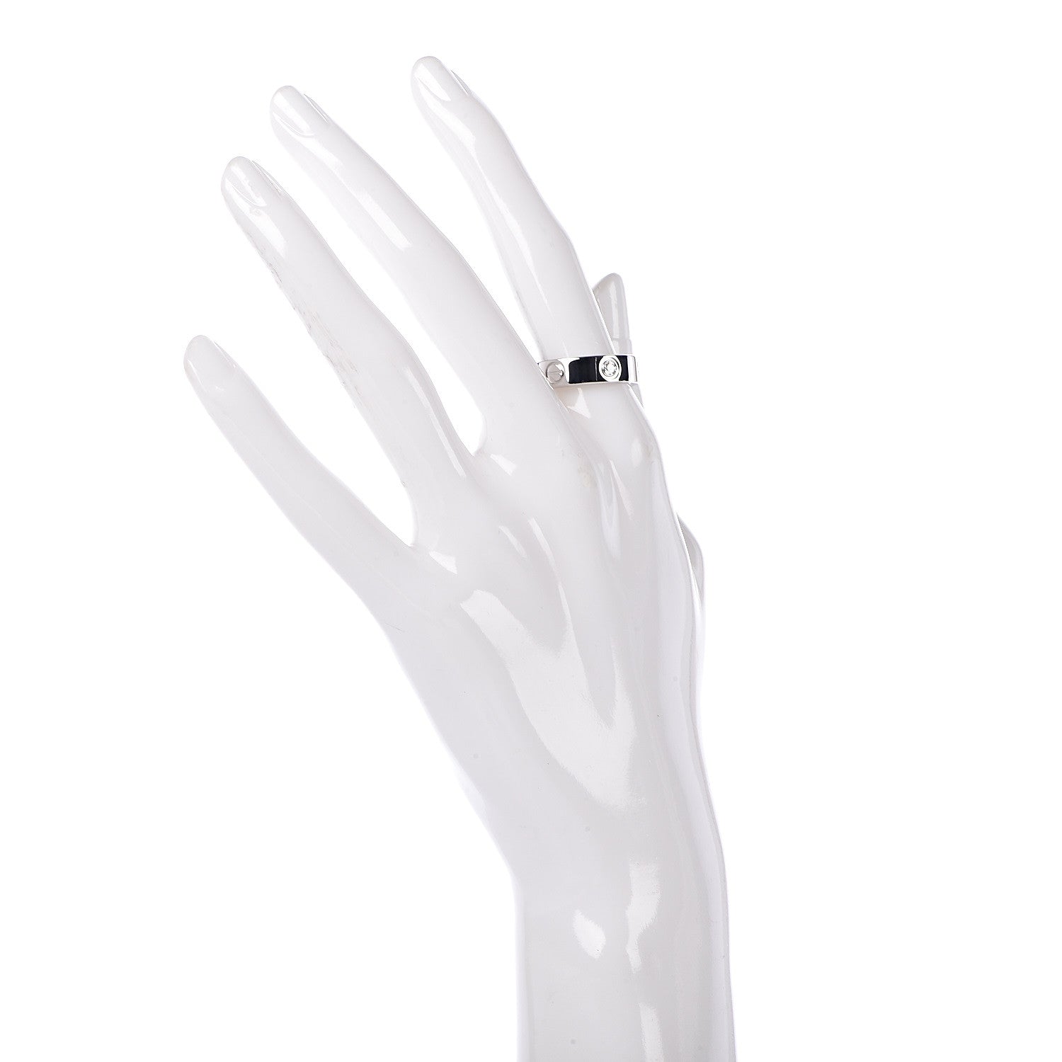 Cartier 18K White Gold 3 Diamond 5.5mm LOVE Ring 55 7.25 2 of 5