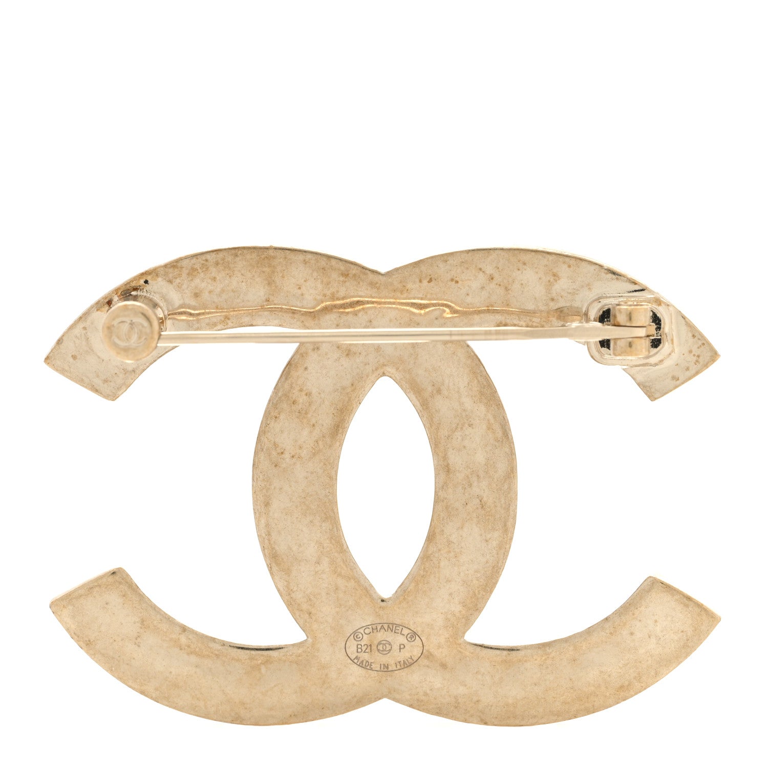 Chanel Metal CC Diamond Quilted Brooch Light Gold 3 of 5