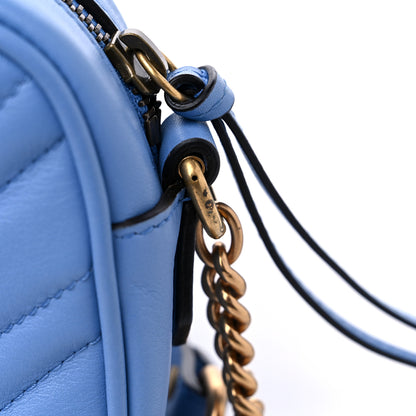 Gucci Calfskin Matelasse Mini GG Marmont Chain Shoulder Bag Clear Sky Blue 14 of 15