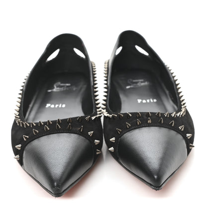 Christian Louboutin Nappa Suede Spikes Duvettina Ballerina Flats 38 Black 3 of 9