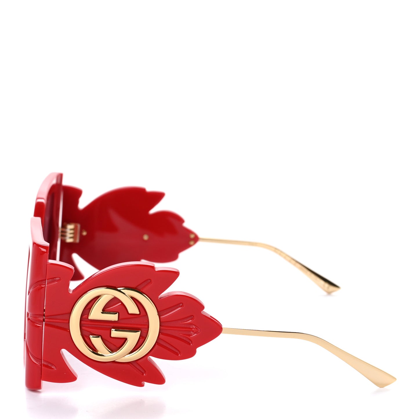 Acetate Square Frame Wing Sunglasses GG0535S Red