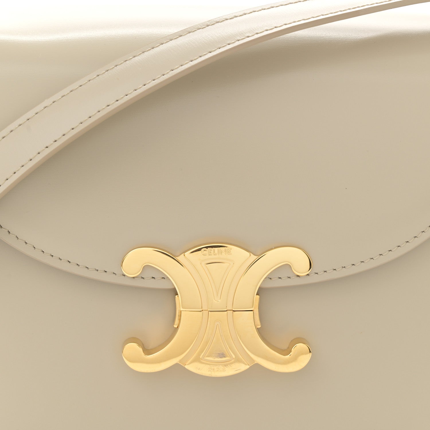 Celine Shiny Calfskin Triomphe Besace Clea Pebble 8 of 11