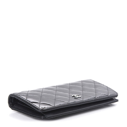 Chanel Patent Calfskin Quilted Yen Wallet Black 4 of 10